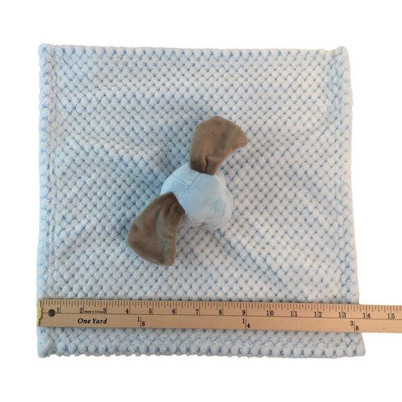 Okie Dokie Blue Puppy Dog Lovey 13" Minky Dots Baby Security Blanket - Picture 4 of 6